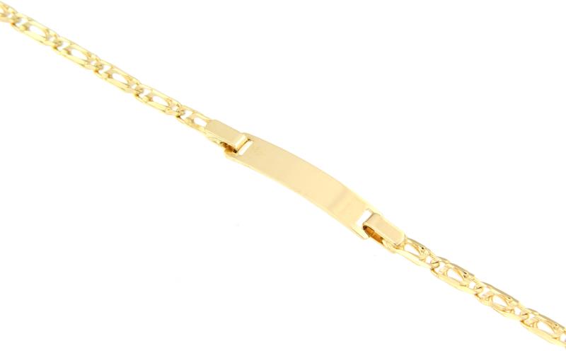 BRACCIALE ORO GIALLO 750/1000 CON TARGHETTA - CM. 15,5 - 