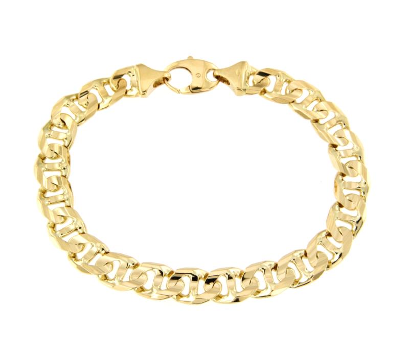 BRACCIALE ORO GIALLO 750/1000 MAGLIA GRUMETTA CON TRAVERSINO - CM. 21 - 