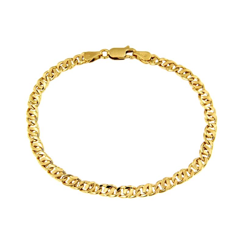 BRACCIALE ORO GIALLO 750/1000 MAGLIA GRUMETTA DOPPIA - CM 19,5 - 