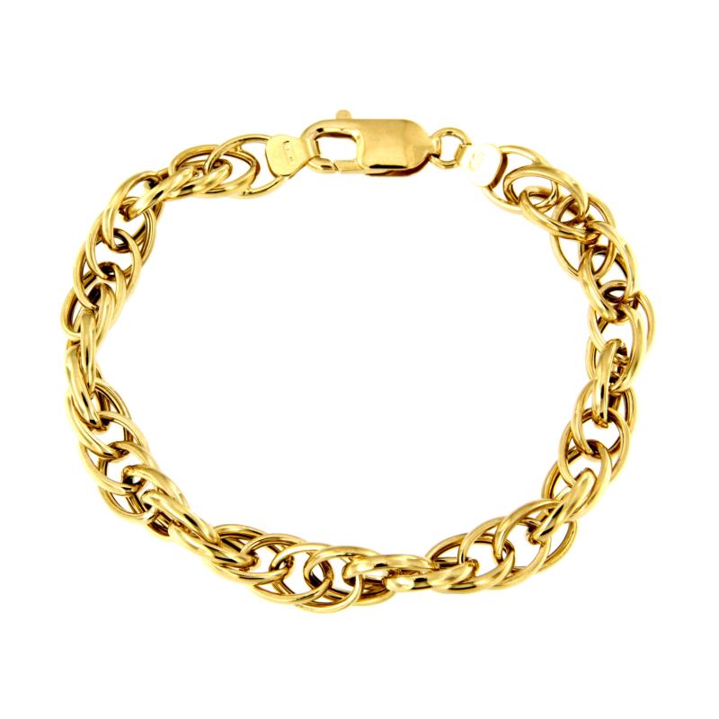 BRACCIALE ORO GIALLO 750/1000 MAGLIA TIPO ROLÒ DOPPIA - CM 18.5 - 