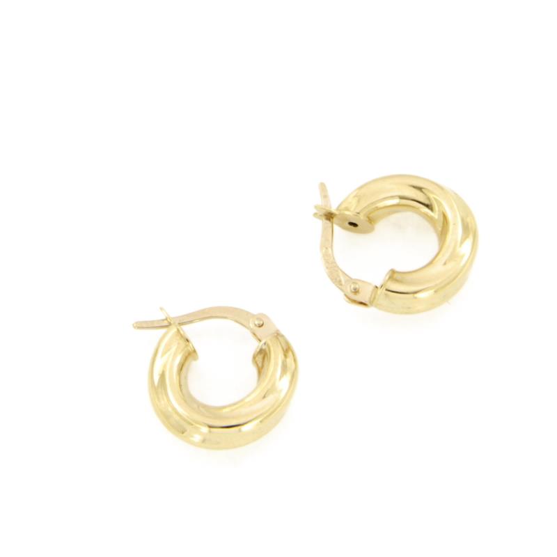 COPPIA ORECCHINI ORO GIALLO 750/1000 CERCHIETTI RITORTI - 