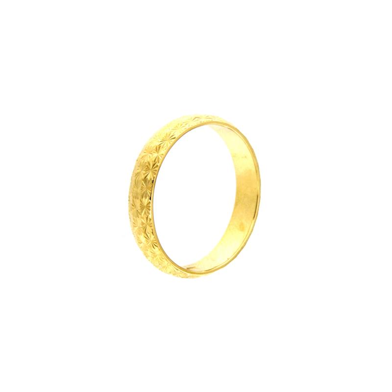 ANELLO ORO GIALLO 750/1000 FEDINA LAVORATA – MIS. 17.5 - 