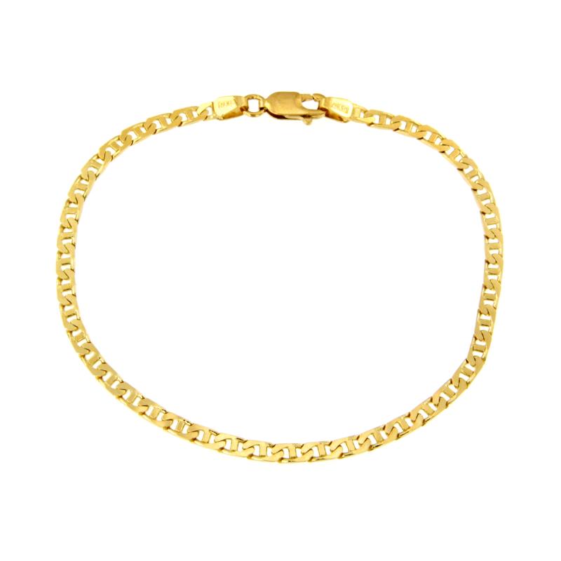 BRACCIALE ORO GIALLO 750/1000 MAGLIA GRUMETTA CON TRAVERSINO - CM 18 - 