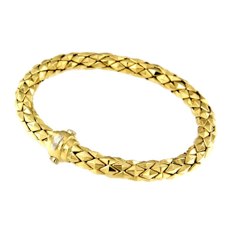 CHIMENTO - BRACCIALE - ORO GIALLO 750/1000 - SEMI-RIGIDO CON DIAMANTE TAGLIO BRILLANTE CT 0.02 H - SI2 - CM. 21 - CHIMENTO