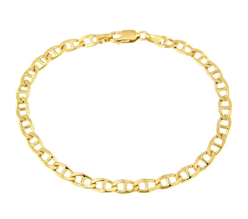 BRACCIALE ORO GIALLO 750/1000 MAGLIA GRUMETTA CON TRAVERSINO - CM 20.5 - 