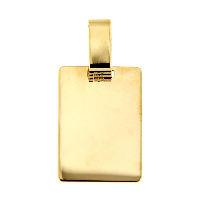 MEDAGLIETTA ORO GIALLO 750/1000 RETTANGOLARE LISCIA - 