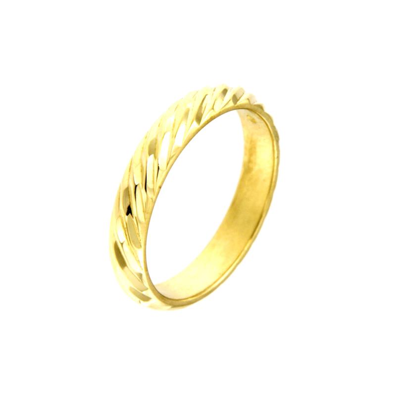 ANELLO ORO GIALLO 750/1000 FEDE ZIGRINATA - MIS. 10 (NO MESSA A MISURA) - 