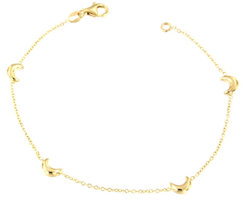 BRACCIALE ORO GIALLO 750/1000 CON MEZZE LUNE - CM. 19 - 