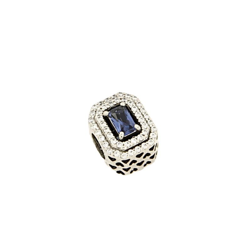 PANDORA - CHARM - ARGENTO 925/1000 - MOD. PIETRA BLU E ZIRCONI - PANDORA
