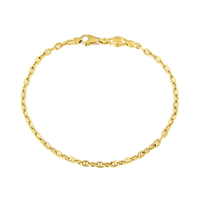 BRACCIALE ORO GIALLO 750/1000 MAGLIA FORZATINA CON TRAVERSINO - CM 20,5 - 