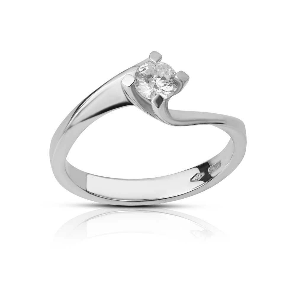 CLAIRE - SOLITARIO ORO BIANCO CON DIAMANTE 0.25 CT - LAURENZA GIOIELLI