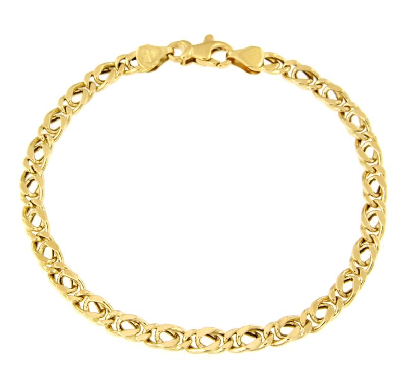 BRACCIALE ORO GIALLO 750/1000 MAGLIA GRUMETTA - CM 19 - 