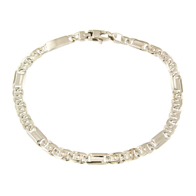 BRACCIALE ORO BIANCO 750/1000 MAGLIA 3+1 - CM 21 - 