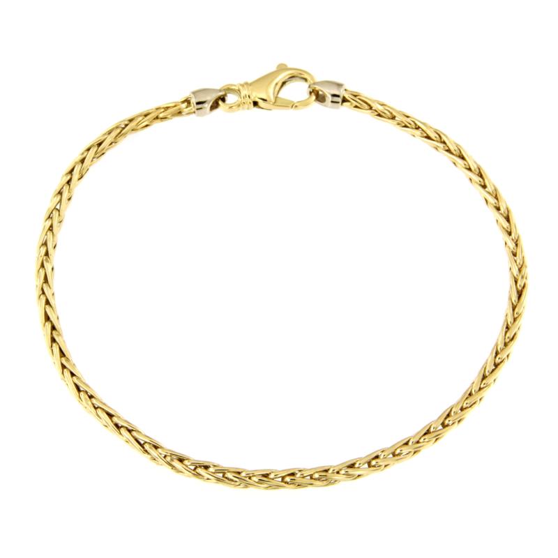 BRACCIALE DUE ORI 750/1000 MAGLIA SPIGA - CM 19.5 - 