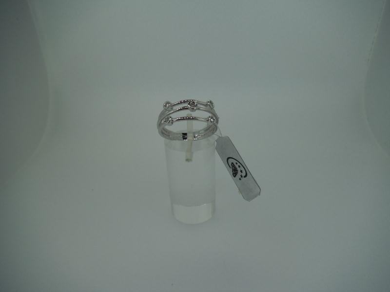 ANELLO ORO BIANCO 750/1000 CON 5 DIAMANTI DA 0,01 CT CAD. - 