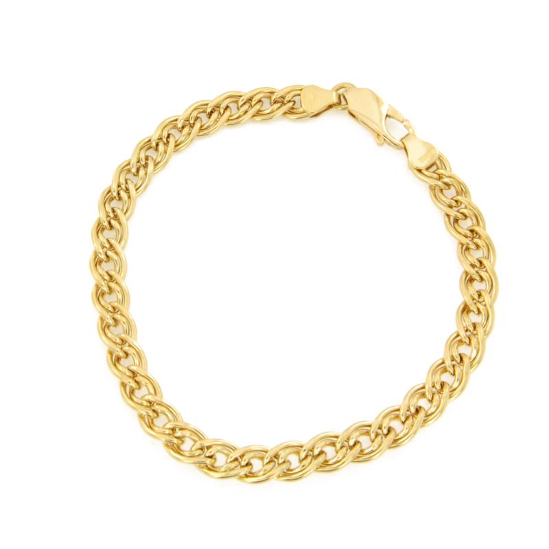 BRACCIALE ORO GIALLO 750/1000 MAGLIA TIPO GRUMETTA DOPPIA - CM. 19 - 