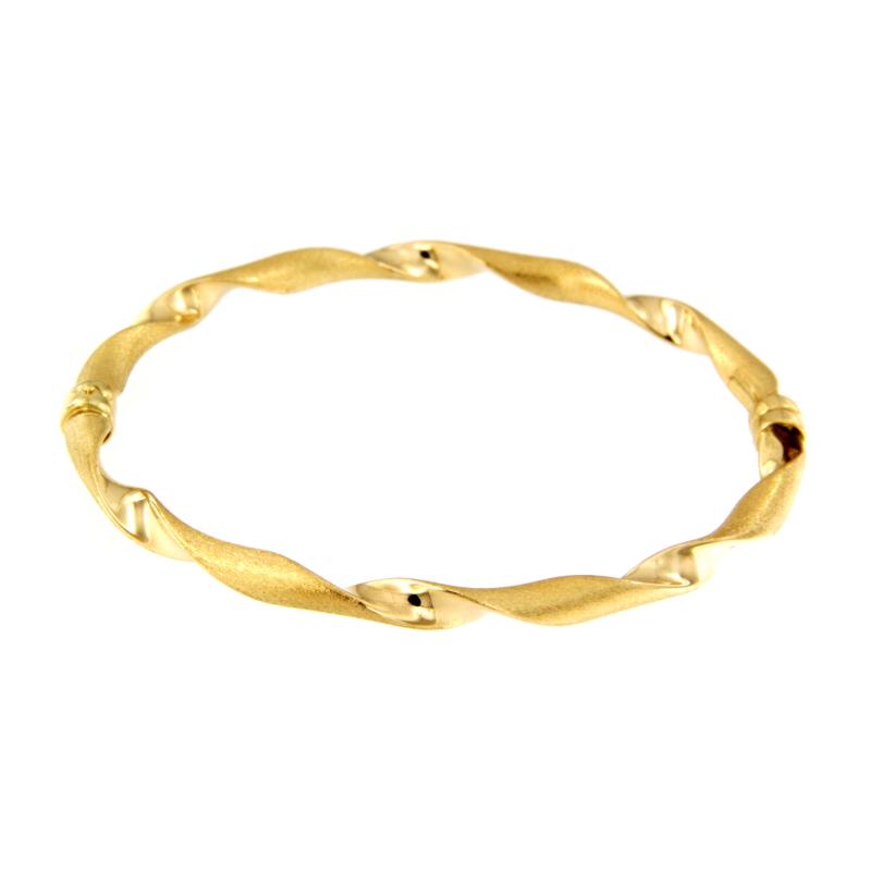 BRACCIALE ORO GIALLO 750/1000 SCHIAVA RITORTO SEMI-SATINATO - 
