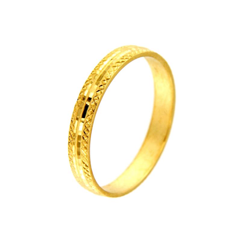 ANELLO ORO GIALLO 750/1000 FEDINA LAVORATA - MIS. 21 - 