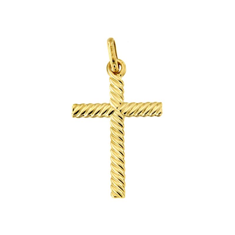 CIONDOLO ORO GIALLO 750/1000 CROCE TIPO RITORTA - 