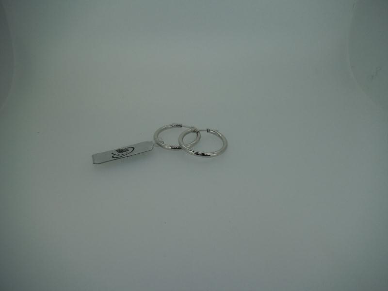 COPPIA ORECCHINI ORO BIANCO 750/1000 CERCHIO - 