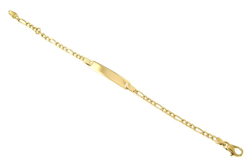 BRACCIALE ORO GIALLO 750/1000 MAGLIA 3+1 CON TARGHETTA - CM. 15 - 