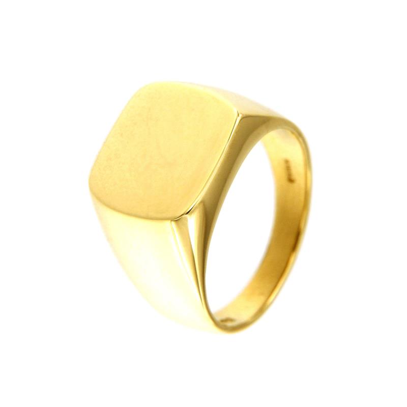 ANELLO ORO GIALLO 750/1000 TIPO CHEVALIER QUADRATO - MIS. 13 - 