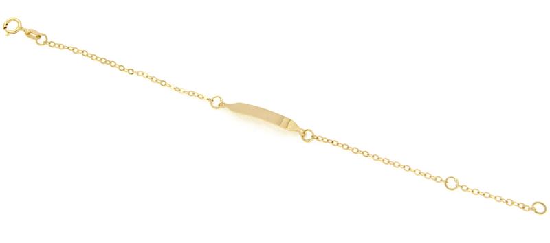 BRACCIALE ORO GIALLO 750/1000 MAGLIA FORZATINA CON TARGHETTA - CM. 15 - 