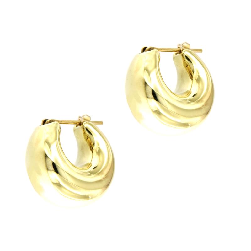 COPPIA ORECCHINI ORO GIALLO 750/1000 CERCHI BOMBATI - 