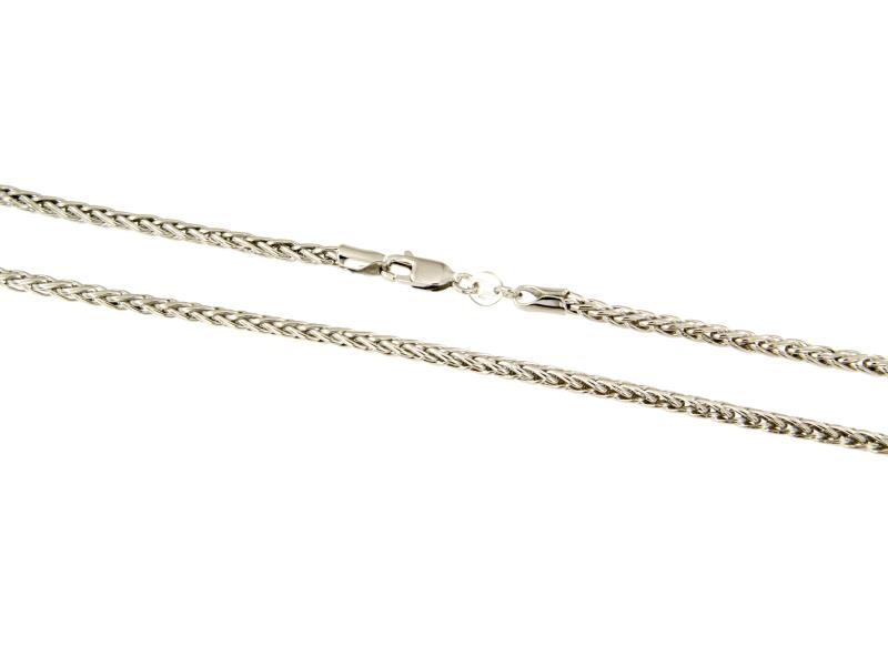 CATENINA ORO BIANCO 750/1000 MAGLIA SPIGA - CM. 45 - 
