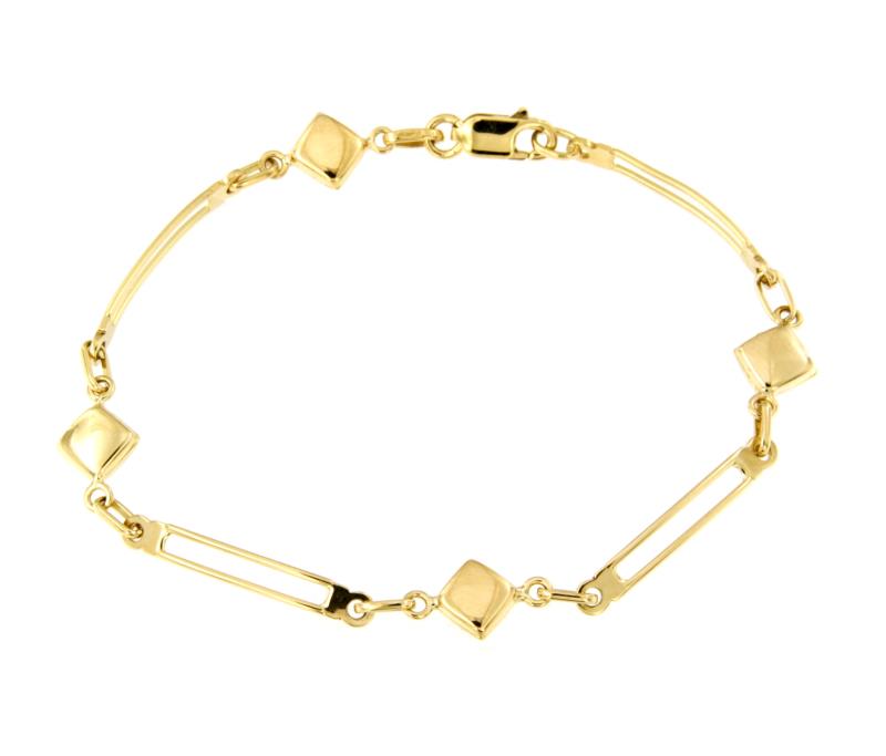 BRACCIALE ORO GIALLO 750/1000 MAGLIA FANTASIA A SEGMENTI -  CM 18 - 