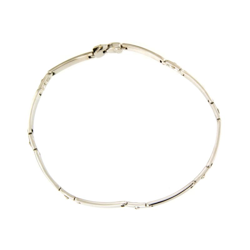 BRACCIALE ORO BIANCO 750/1000 MAGLIA A SEGMENTI - CM 20 - 