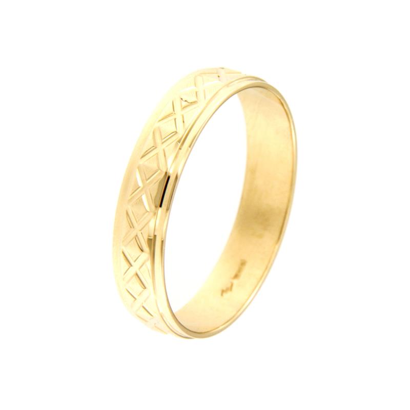 ANELLO ORO GIALLO 750/1000 FEDINA LAVORATA - MIS 21 - 