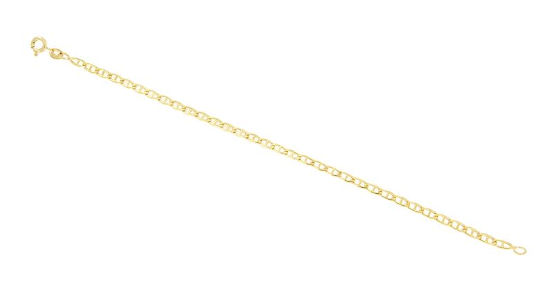 BRACCIALE ORO GIALLO 750/1000 MAGLIA GRUMETTA CON TRAVERSINO - CM. 18.5 - 