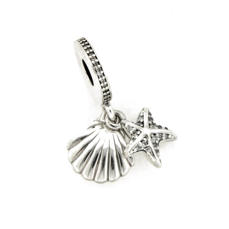 PANDORA - CHARM - ARGENTO 925/1000 - MOD.PENDENTE CONCHIGLIA E STELLA MARINA - PANDORA
