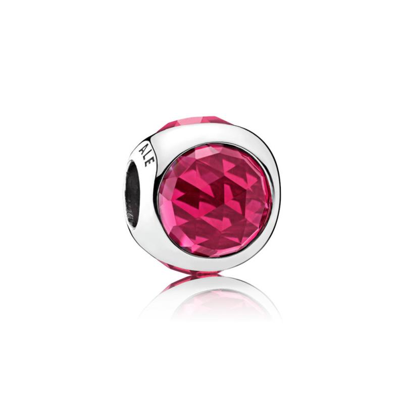 PANDORA - CHARMS - ARGENTO 925/1000 - GOCCIA SCINTILLANTE ROSSA - PANDORA