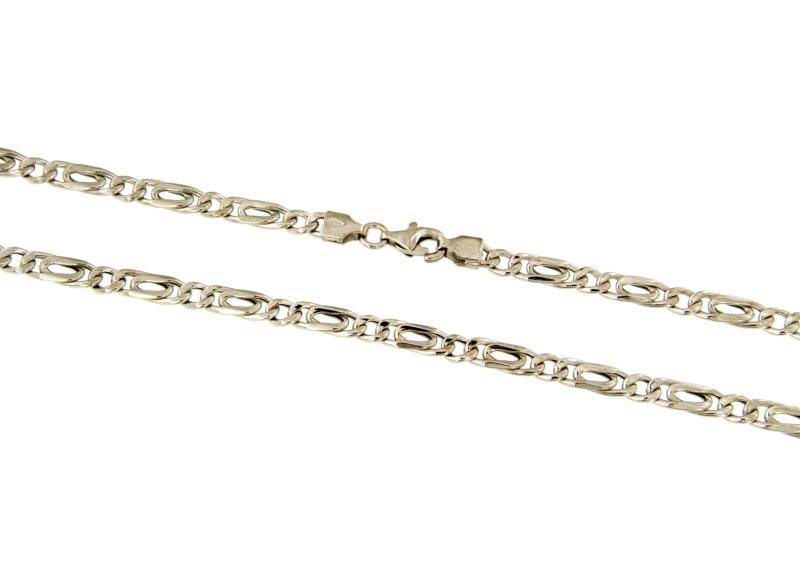 COLLANA ORO BIANCO 750/1000 MAGLIA 1+1 -  CM 50.5 - 