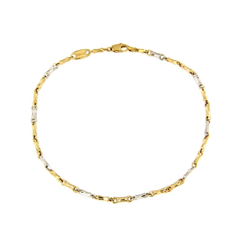 BRACCIALE DUE ORI 750/1000 MAGLIA TIPO CHIMENTO - CM. 20 - 