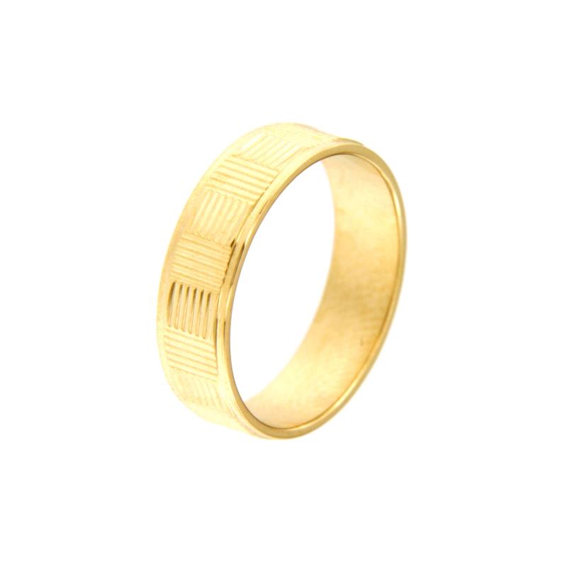 ANELLO ORO GIALLO 750/1000 FEDINA LAVORATA - MIS. 11 (NO MESSA A MISURA) - 