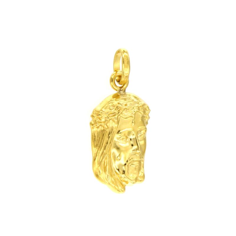 MEDAGLIETTA RELIGIOSA ORO GIALLO 750/1000 VOLTO DI CRISTO - 