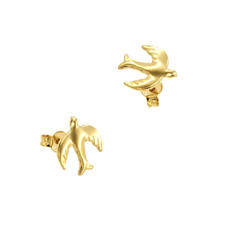 COPPIA ORECCHINI ORO GIALLO 750/1000 RONDINI - 