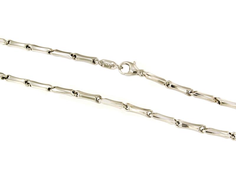 CHIMENTO - CATENA - ORO BIANCO 750/1000 - MAGLIA BAMBOO - CM. 46 - 
