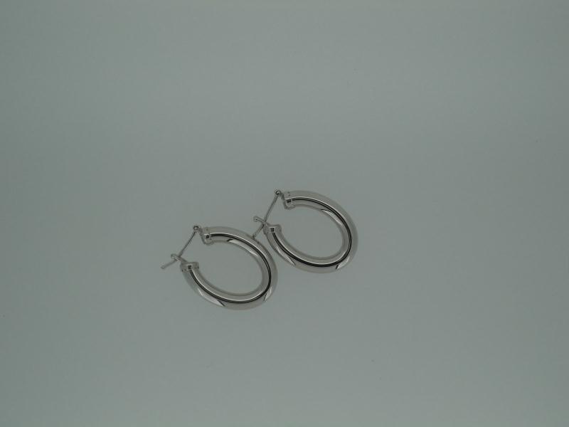 COPPIA ORECCHINI ORO B. 750/1000 OVALI LISCI - 