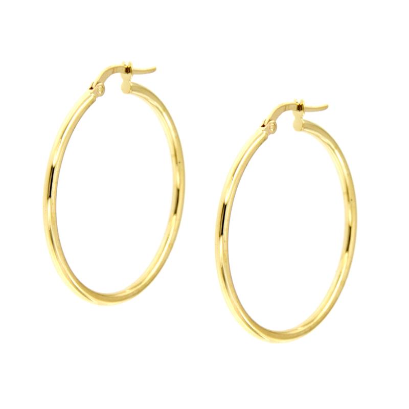 COPPIA ORECCHINI ORO GIALLO 750/1000 CERCHI - 