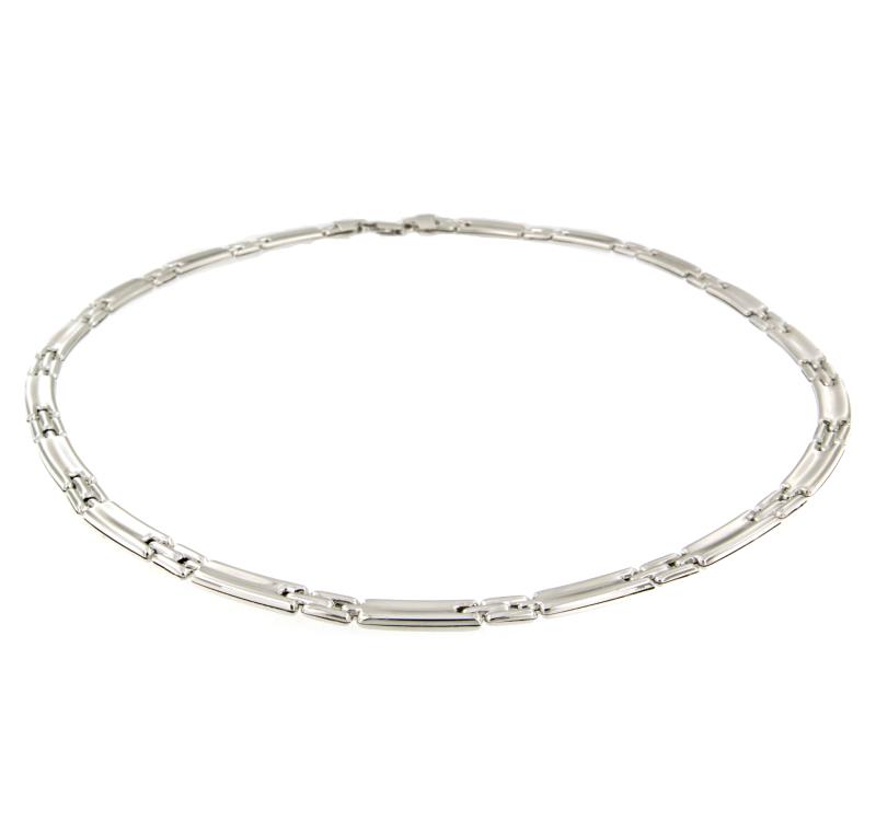 GIROCOLLO ORO BIANCO 750/1000 A SEGMENTI - CM. 44.5 - 