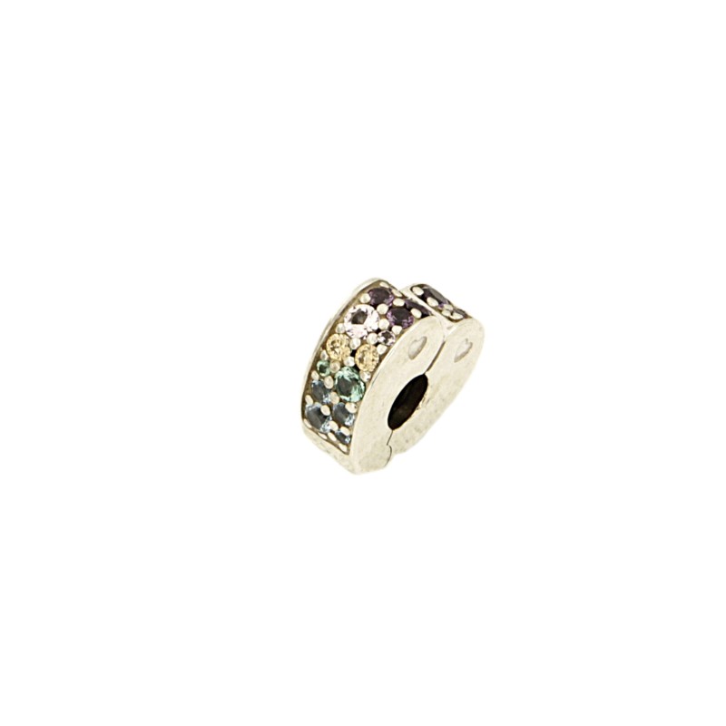 PANDORA - CHARM - ARGENTO 925/1000 - MOD. CLIP A CUORE ARCO DELL'AMORE CON ZIRCONIE - PANDORA