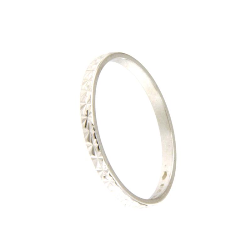 ANELLO ORO BIANCO 750/1000 FEDINA LAVORATA - MIS. 15 - 