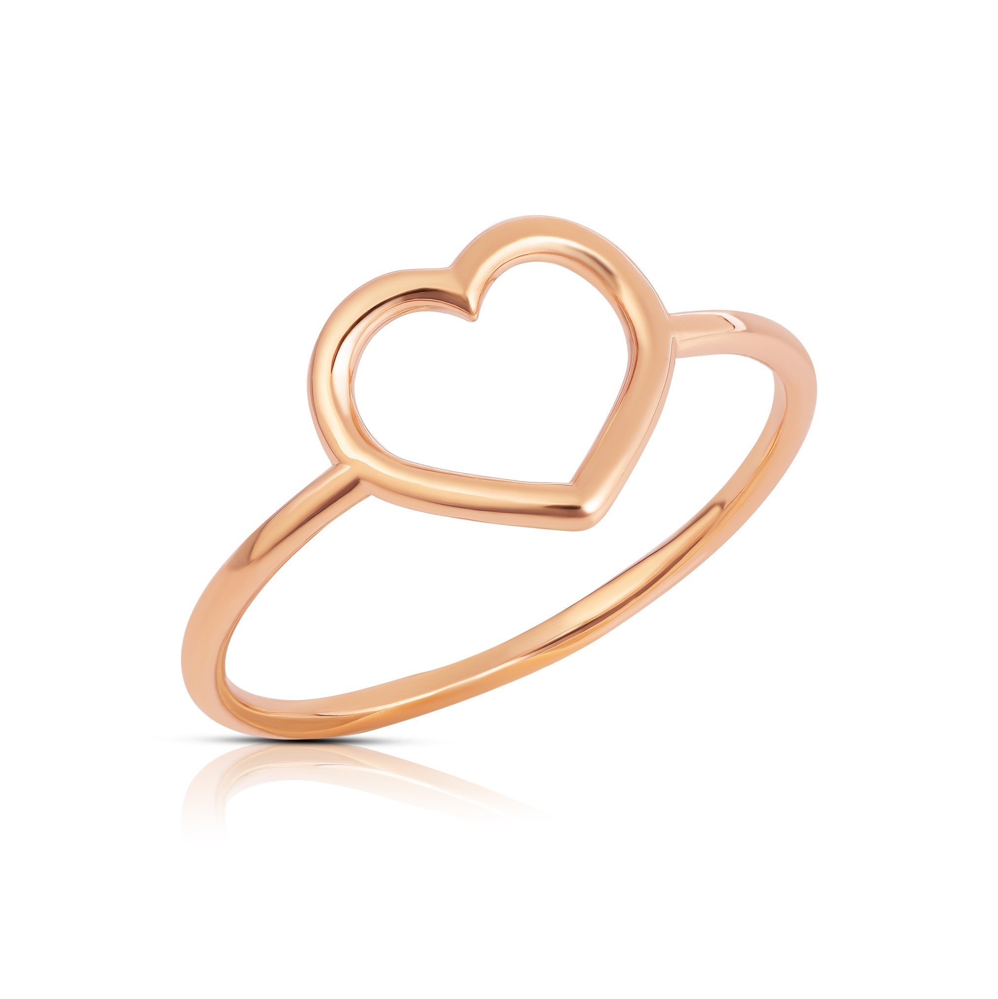 POETICA - ANELLO ORO ROSA 750/1000 GAMBO E CUORE A FILO - MIS. 16 - LAURENZA GIOIELLI