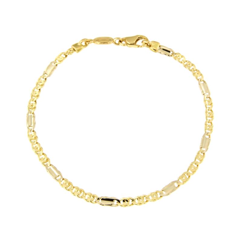 BRACCIALE DUE ORI 750/1000 MAGLIA 3+1 - CM 21 - 