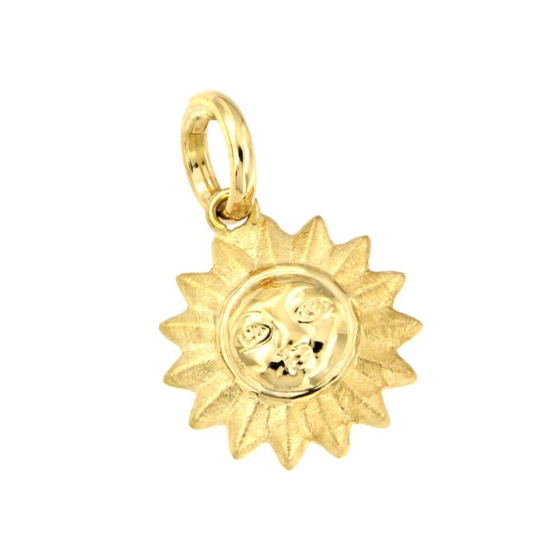 CIONDOLO ORO GIALLO 750/1000 SOLE SEMI-SATINATO CM 1.5 - 