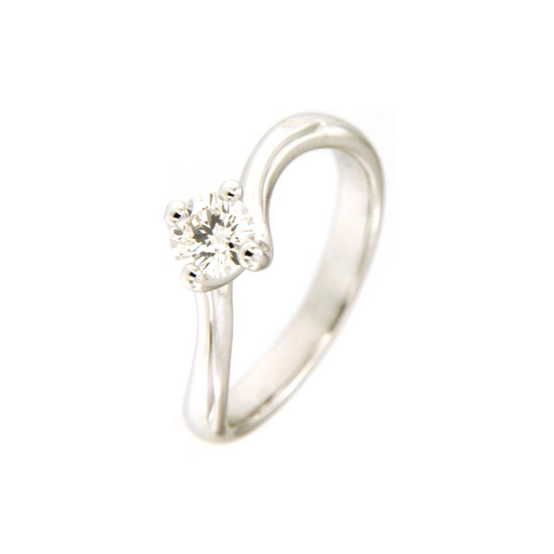 CHIMENTO - SOLITARIO - ORO BIANCO 750/1000 - CON DIAMANTE TAGLIO BRILLANTE CT 0.50 G - IF - MIS. 14 - 